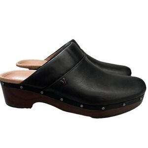 Vionic Kacie Leather Studded Orthotic Clog Black NWOT Woman's 10 Slip On